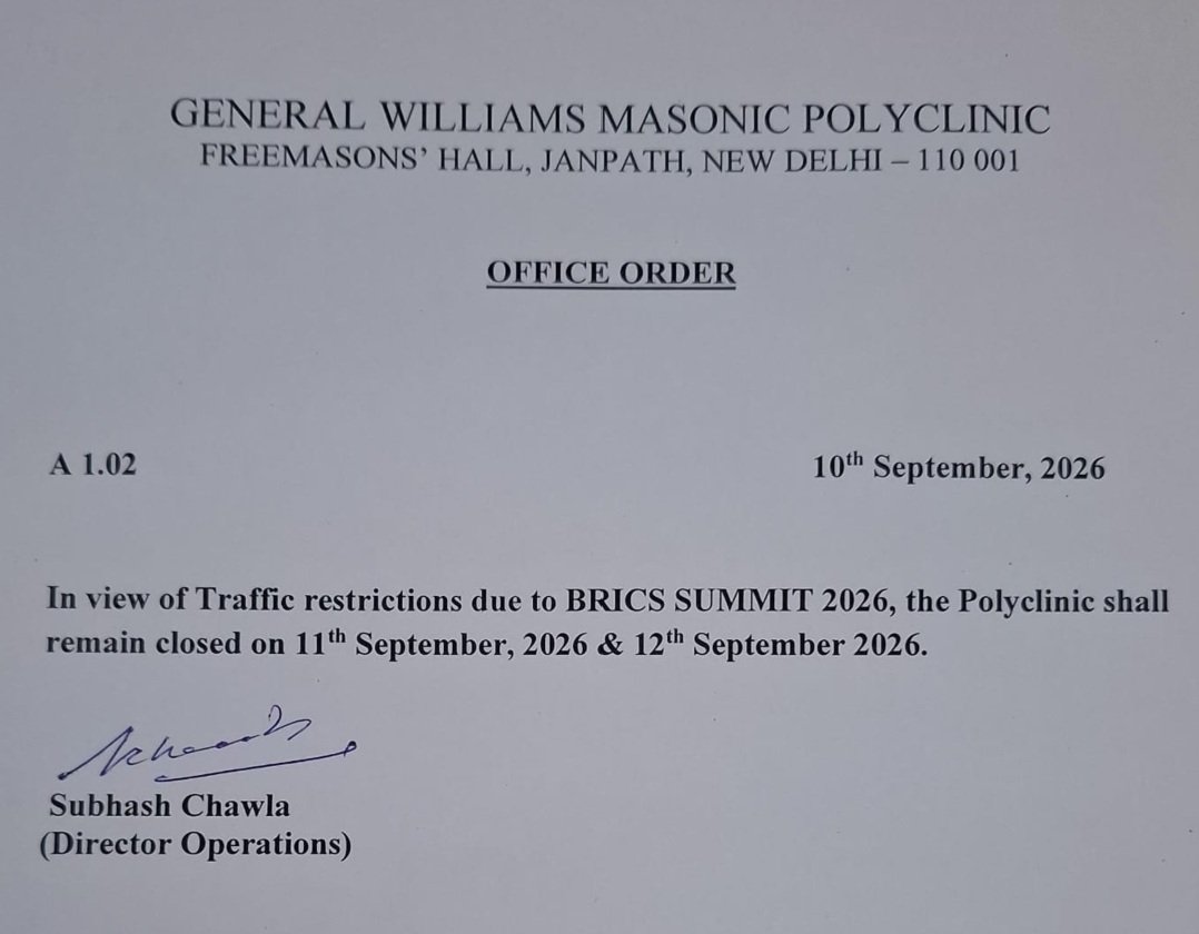 Office Order - Polyclinic Closure Notice